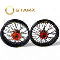 Jantes Cross Enduro MXPART personnalisables noires et orange avec moyeux CNC
