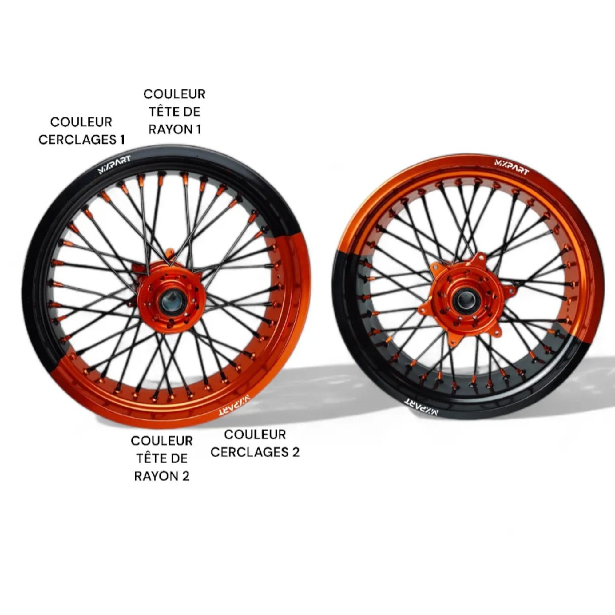 Jantes Supermotard Tubeless Bicolores HONDA MXPART® – 100% Perso - MXPART